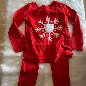 Cat & Jack Red Heart Snowflake Pajama Set